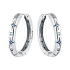925 Sterling Silver Star Moon Sun Tassel Versatile Hoop Earrings Fine Gift