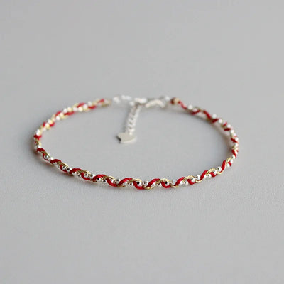 La Monada 16+2cm 14K Gold Filigree Line 925 Sterling Silver Rope Bracelets Thread Line String Jewelry Bracelets For Women Girls