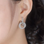 925 Sterling Silver Classic Multi Ring Drop Earrings Elegant Birthday Jewellery