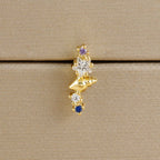 1PC Stainless Steel Mini Zircon Cross Stud Earrings Gold Helix Tragus