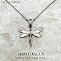 Pink Dragonfly Charm Necklace 925 Sterling Silver Filigree Jewellery Gift