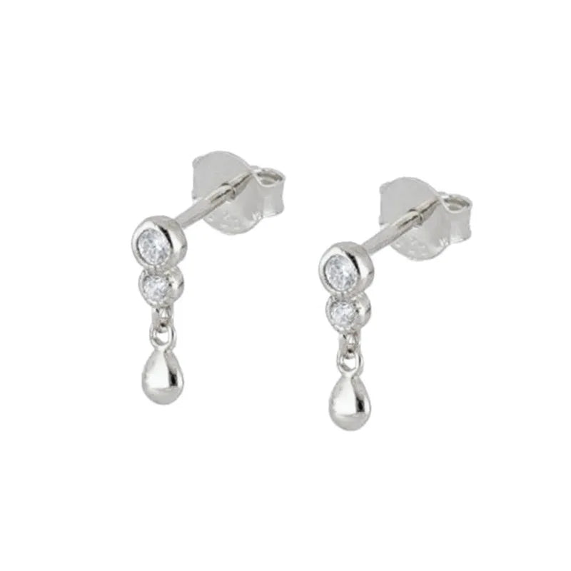 Vintage Stainless Steel Crystal Star Chain Hoop Earrings Trendy Punk