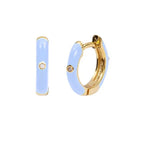 New Stainless Steel Round Hoop Earrings Colourful Crystal Zirconia