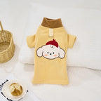 Cute Printed Plush Dog Hoodie - Soft Fleece Puppy Sweater, Skin-friendly & Warm, Pet Costume Clothes for Small Dogs