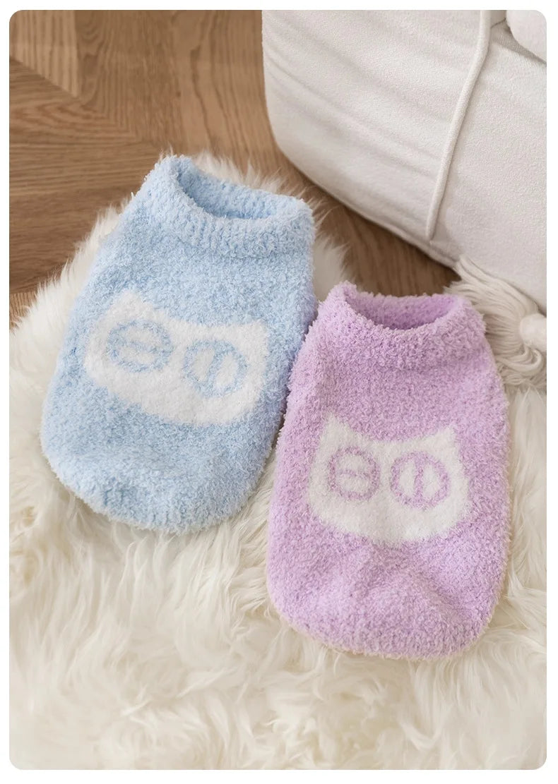 Macaron Color Pet Vest, Pastel Soft Plush Dog Cat Sweater, Cute Cloudlike Fuzzy Warm Vest for Small Pets, Kawaii Daily Fashion