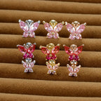 1PC Stainless Steel Tragus Helix Butterfly Piercing Earrings Pink