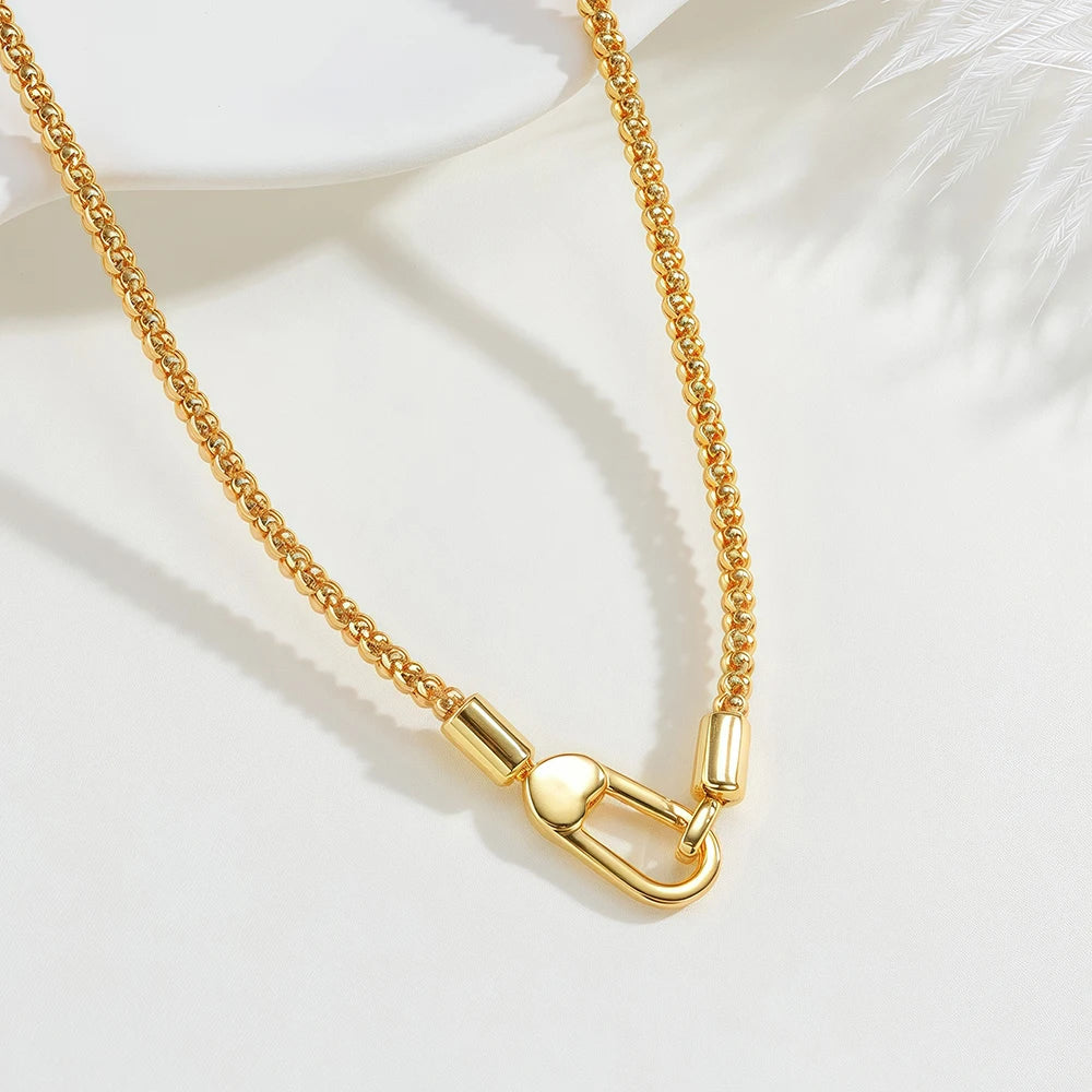 925 Sterling Silver Popcorn Chain Necklace Spring Clasp Fashion Design