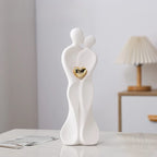 26cm Couple Figurines Family Figure Household Statue Centerpiece Home Tabletop Modern