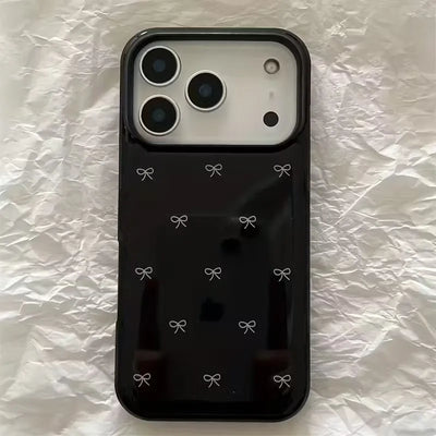 Cute Bowknot Glossy Soft Phone Case For iPhone 17 Air 16 15 14 13 12 11 Pro Max 16 7 8 Plus SE 2022 X XS Shockproof Back Cover