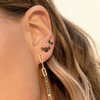 New Design Stainless Steel Cubic Zirconia Small Hoop Earrings Punk