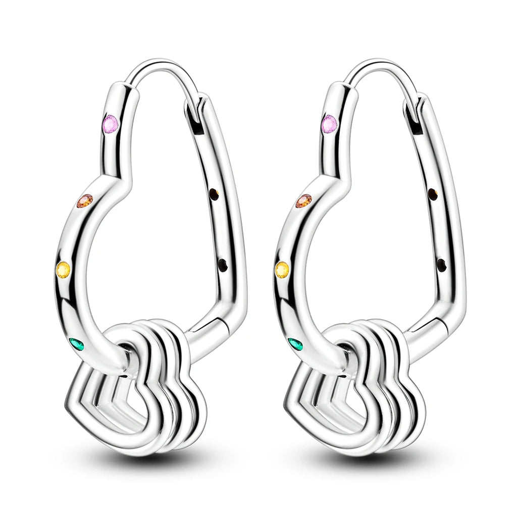 925 Sterling Silver Classic Multi Ring Drop Earrings Elegant Birthday Jewellery