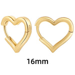 Fashion Stainless Steel Smooth Heart Hoop Earrings Gold Colour Punk