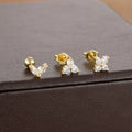 3PCS Stainless Steel Mini Zircon Cartilage Piercing Stud Earrings