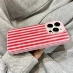 White Striped Blue Texture Case for iPhone 17 16 15 14 13 12 11 Pro Max Plus