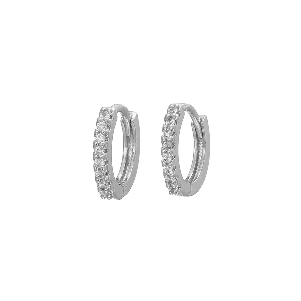 Green Zircon Tassel Chain Stainless Steel Hoop Earrings 18K Gold