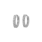 Green Zircon Tassel Chain Stainless Steel Hoop Earrings 18K Gold