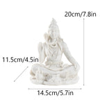13cm Sandstone Shiva Statue Yoga Figurine Ornament Zen Meditation India Religion