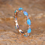 Bride Small Oval Stone Ring White Fire Opal Stacking Rings For Women Silver Gold Color Luxury Zircon Lover Wedding Bands Jewelry