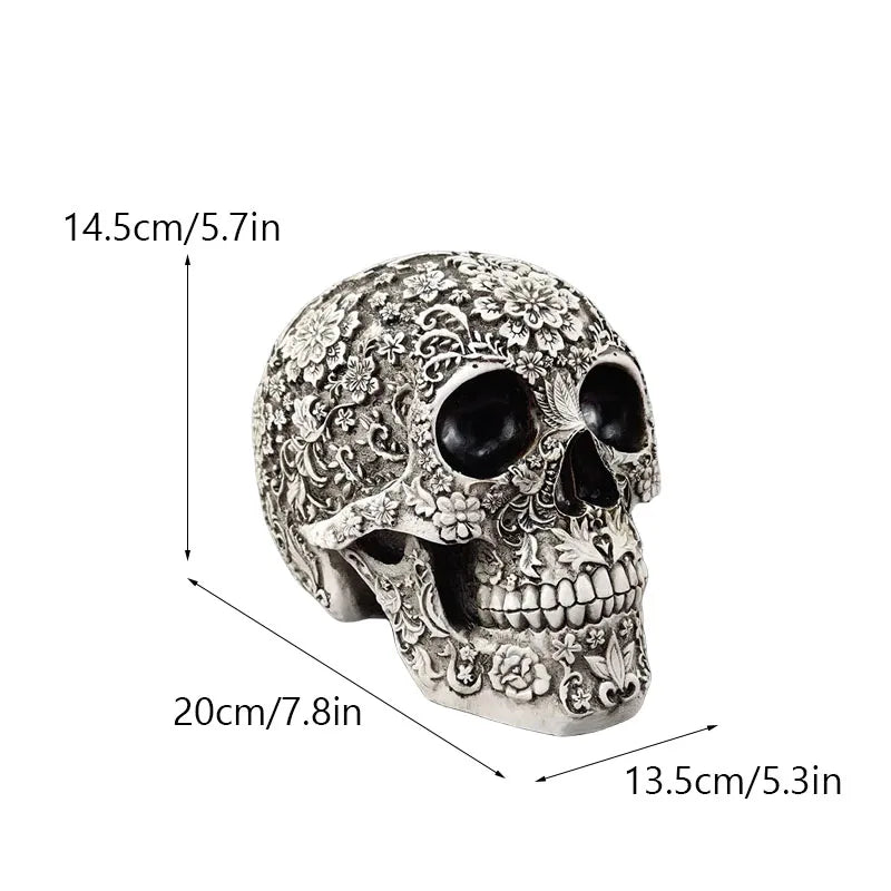 Creative Skull Sculpture Halloween Decoration Handmade Head Skeleton Statue Model