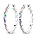 925 Sterling Silver Minimalist Designed Hoop Earrings Fine Birthday Gift