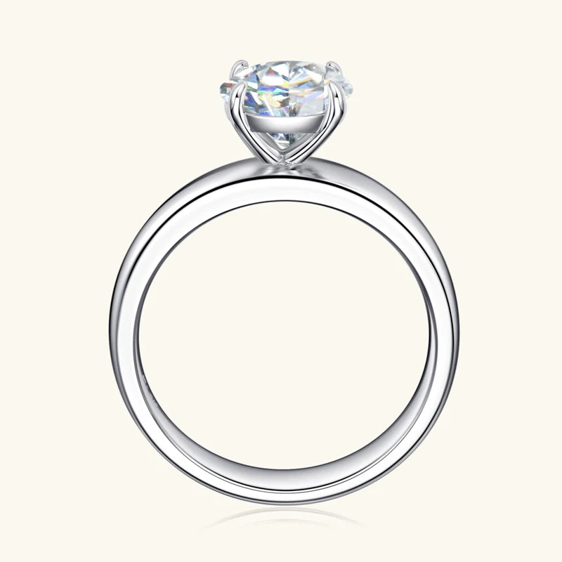 2 Carat Moissanite Solitaire Wedding Engagement Ring 100% 925 Silver Certified