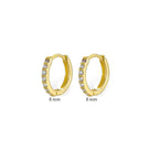 8mm Stainless Steel Minimal Hoop Earrings Zirconia Helix Tragus