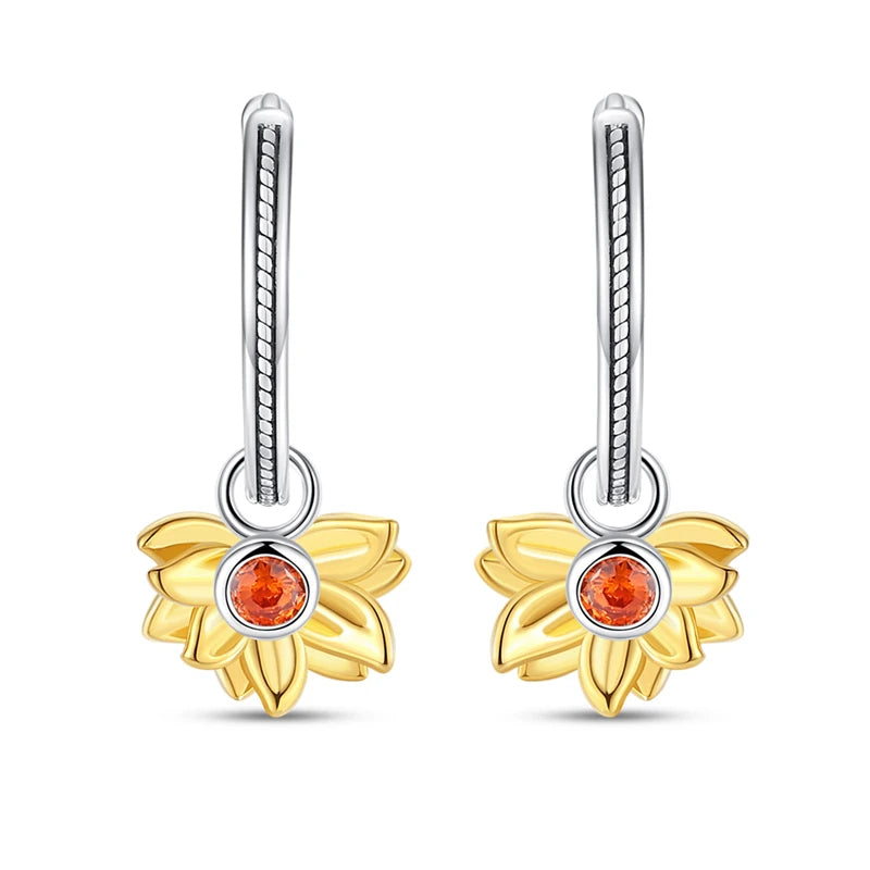 925 Sterling Silver Blue Iris Flower Drop Earrings Anniversary Jewellery Gift