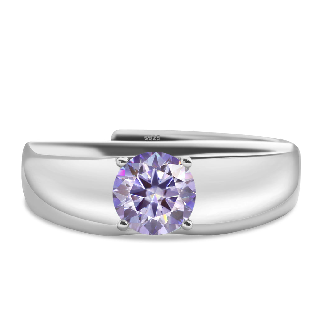 925 Sterling Silver Moissanite Ring for Men and Women, White Gold Plated, Engagement, Wedding Jewelry, Trend Gift, 1 Carat, 2024