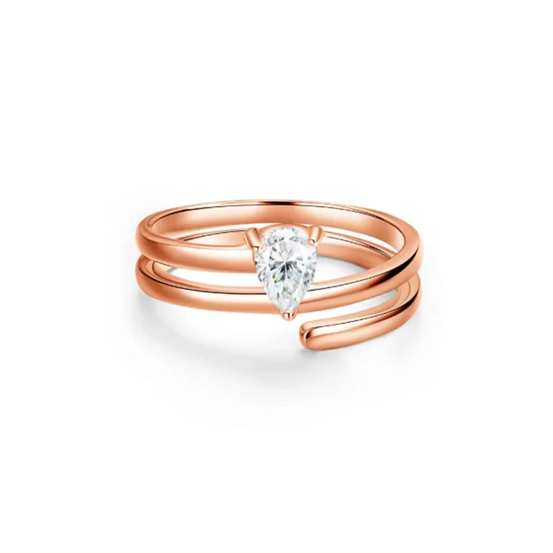 Full Moissanite Diamond Wedding Ring 18K White Gold Plated 925 Silver Band