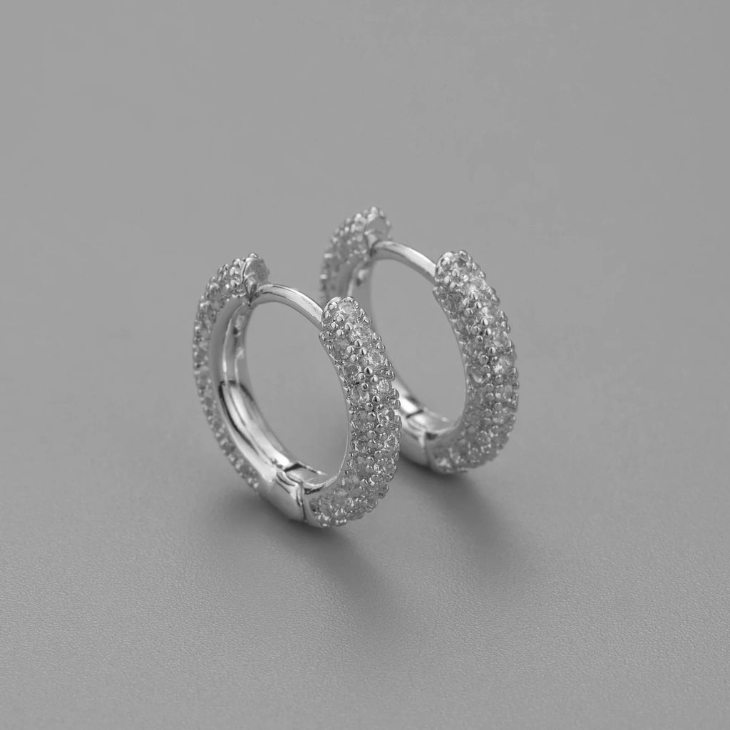 Fashion Stainless Steel Zircon Chain Hoop Earrings Helix Tragus