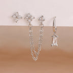 3PCS Exquisite Stainless Steel 12 Constellation Birthstone Earrings Set