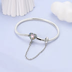 925 Sterling Silver Forever Love Peach Heart Bracelets Star Moon Airplane Earth Bracelets For Women Fit DIY Charms Party Jewelry