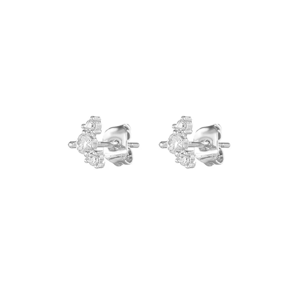 Vintage Stainless Steel Zirconia Sun Star Dangle Earrings Punk Rock