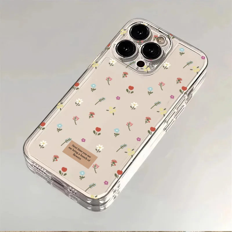 Flower & Cherry Clear Case for Samsung Galaxy S25 S24 Ultra S23 FE A55 A16