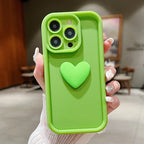 3D Love Heart Pink Matte Case for iPhone 17 16 15 14 13 12 11 Pro Max Plus