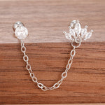 Stainless Steel Gold Colour Chain Dangle Drop Earrings Clip Earring