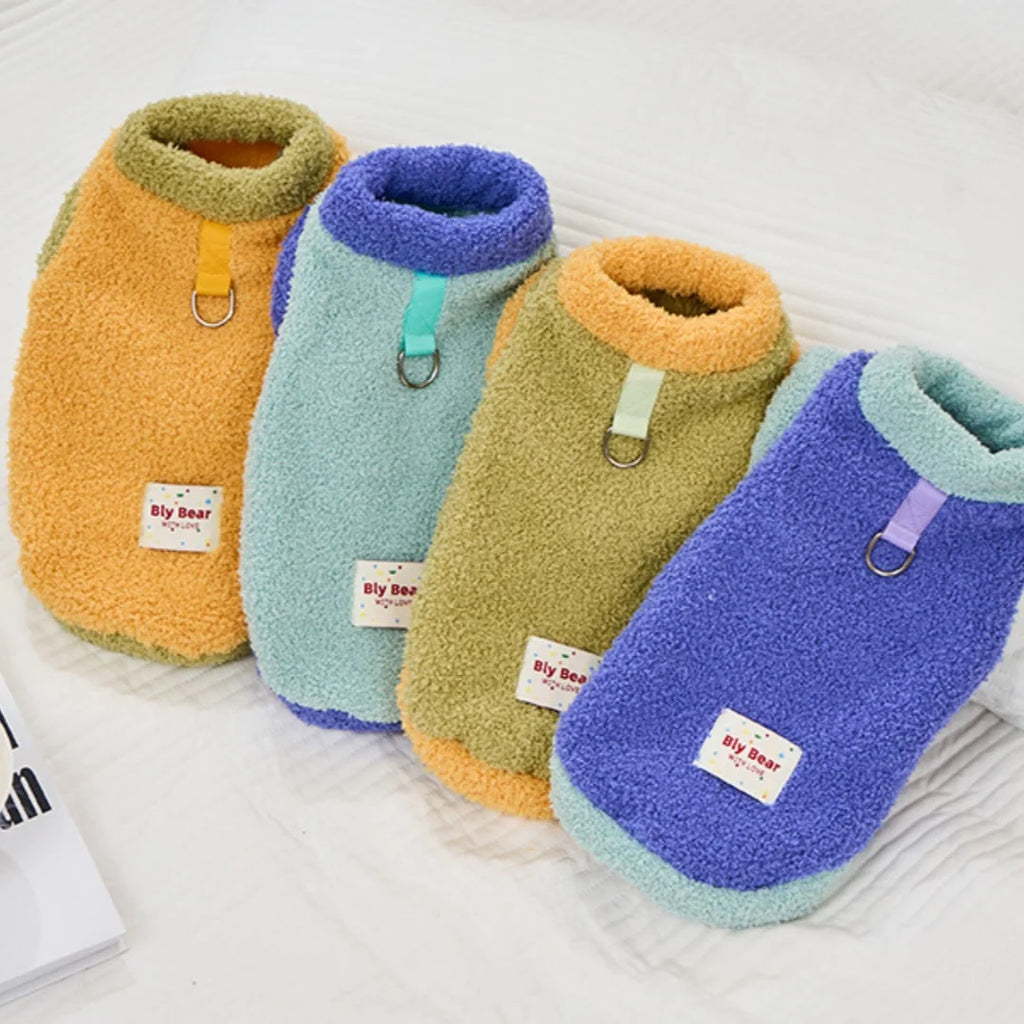 Fleece Puppy clothing for cold weather, Warm  Cat Clothes , Pet plush Sweater for outdoor walking winter coats must-have