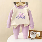 Girls Long Sleeve Pyjamas Set Dralon Fabric Casual Home Wear Sleepwear
