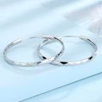 925 Sterling Silver 5cm Big Circle Hoop Earrings Women Luxury Party Jewellery