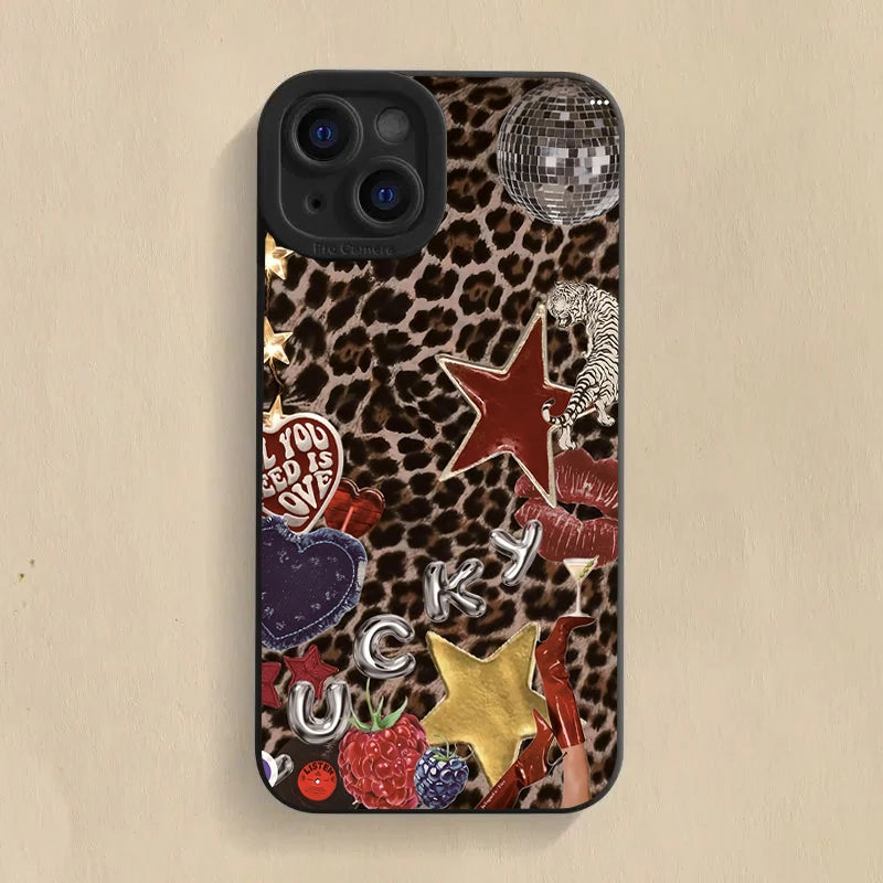 Cheetah Vintage Leopard Star Case for Samsung S25 S24 S23 A16 A54