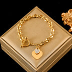 Gold Colour Starfish Moon Star Stainless Steel Charm Bracelet Trendy