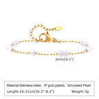 6mm Paperclip Chain Bracelet 18k Gold Plated Stainless Steel Link Adjustable Stackable Jewelry for Women Girls Gift