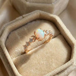 925 Sterling Silver Sparkling Zircon Vintage Oval Ring Sun Moon Glowing Design Party Jewellery