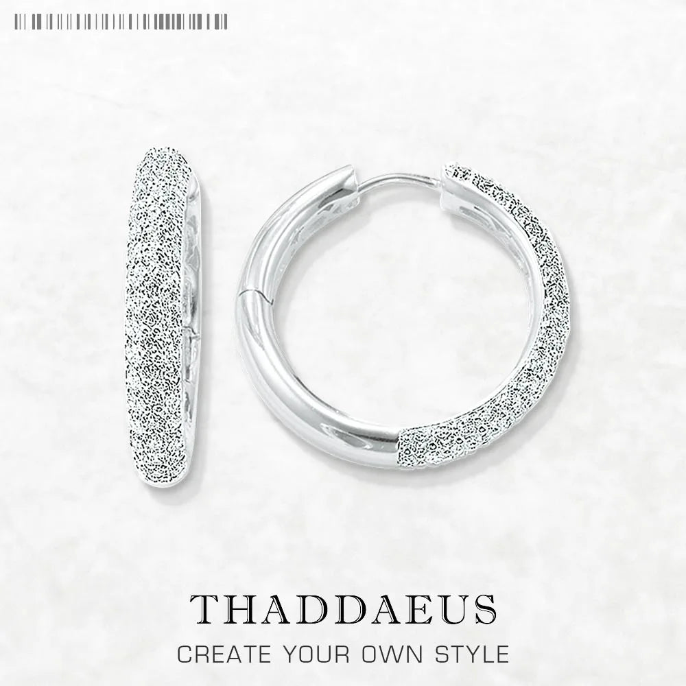 Pave Hinged Hoop Creole Earrings 925 Sterling Silver Glam Fashion Gift