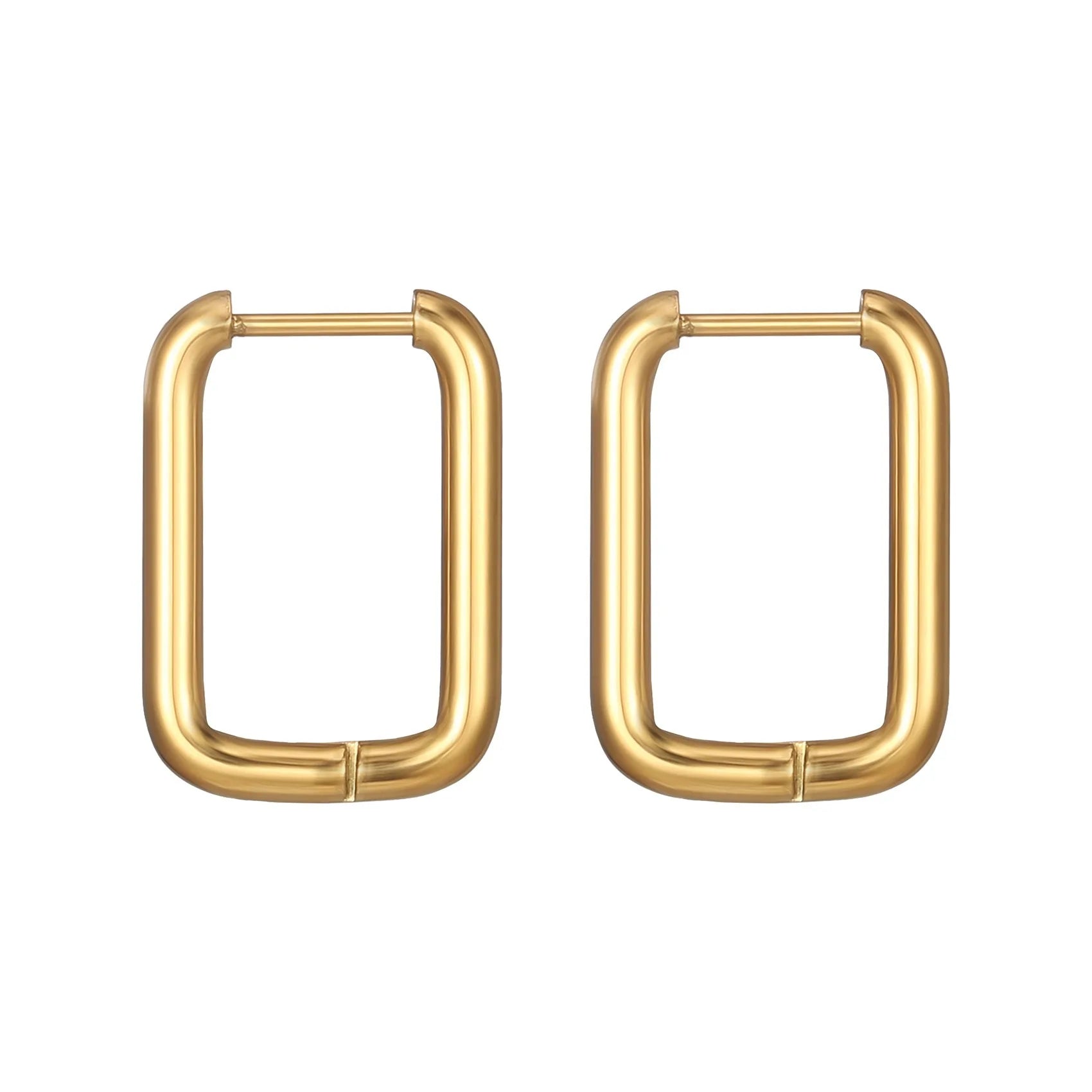 Fashion Minimalist Gold Colour Stainless Steel Heart Earrings Punk