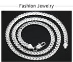 6mm Full Sideways Chain 8/18/20/24 Inch 925 Sterling Silver Men Women Jewelry