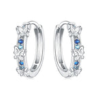 925 Sterling Silver Bees Butterflies Zircon Circle Hoop Earrings Jewellery Gift