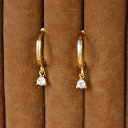 Fashion Zircon Link Chain Cross Hoop Earrings Stainless Steel