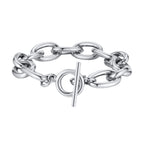 Chunky Bold Toggle Bracelets for Women, Stainless Steel OT Buckle Link Chain Bracelet Gold Plated Tarnish Free