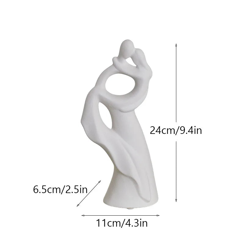 Nordic Ceramic Couple Sculpture Modern Pop Art Living Room Wedding Gift